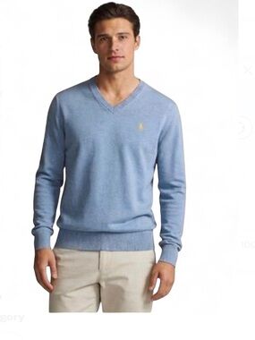 Ralph Lauren Light Blue V-Neck Sweater